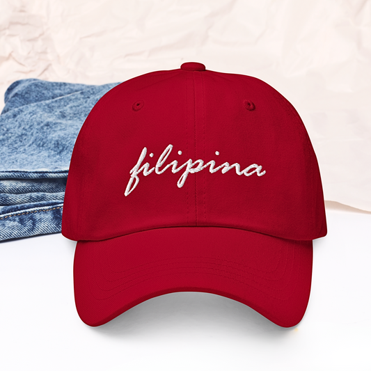 Filipino Cap Embroidered Filipina Cotton Baseball Cap Main Image