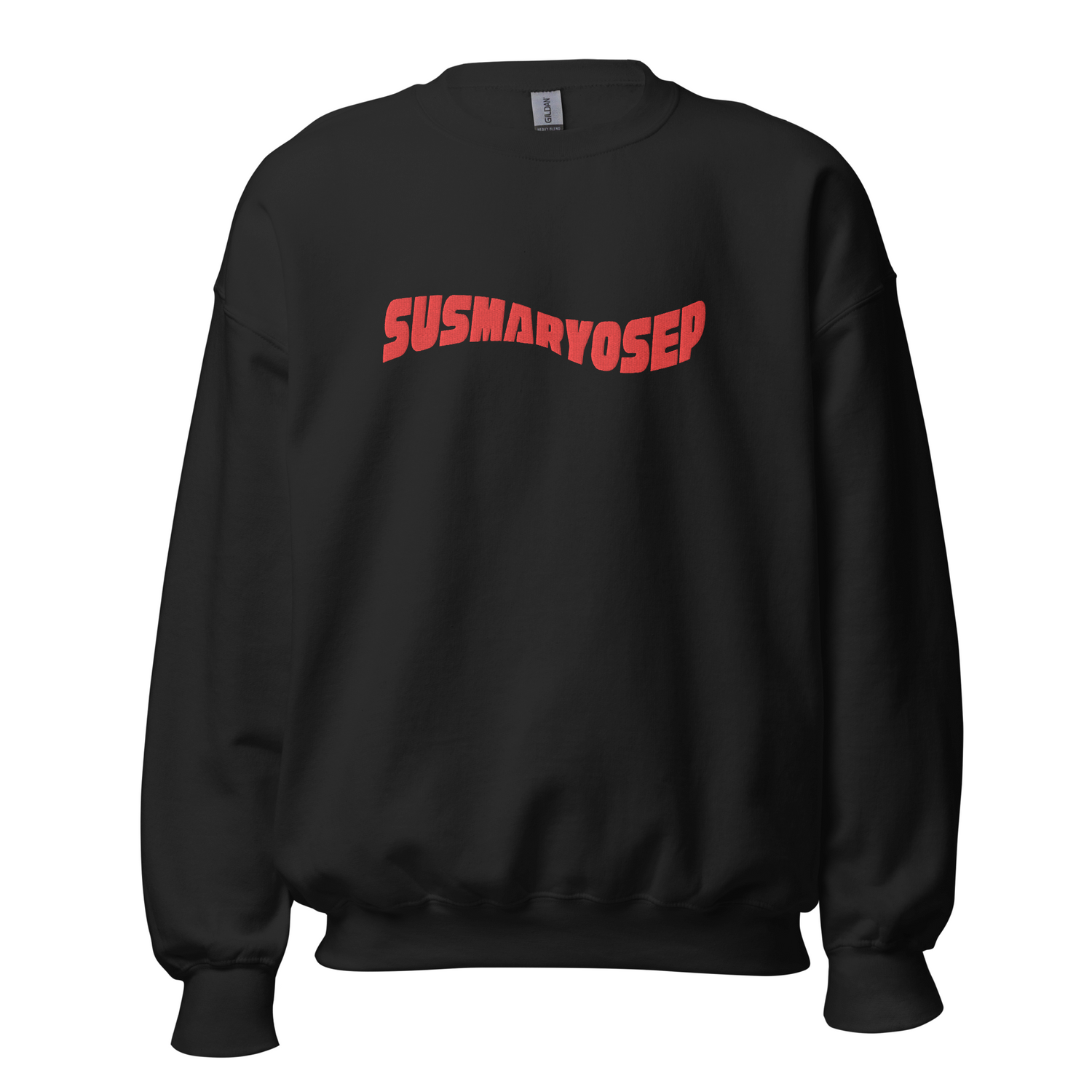 Filipino Sweatshirt Susmaryosep Embroidered Crew Neck in color variant Black