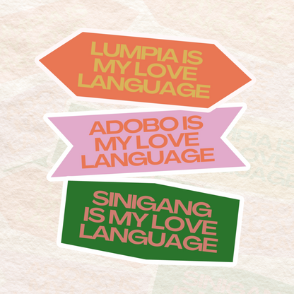 Filipino Food Is My Love Language Sticker Sheet