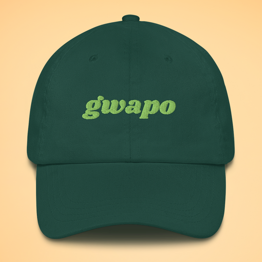 Filipino Gwapo Embroidered Cotton Baseball Cap in Spruce