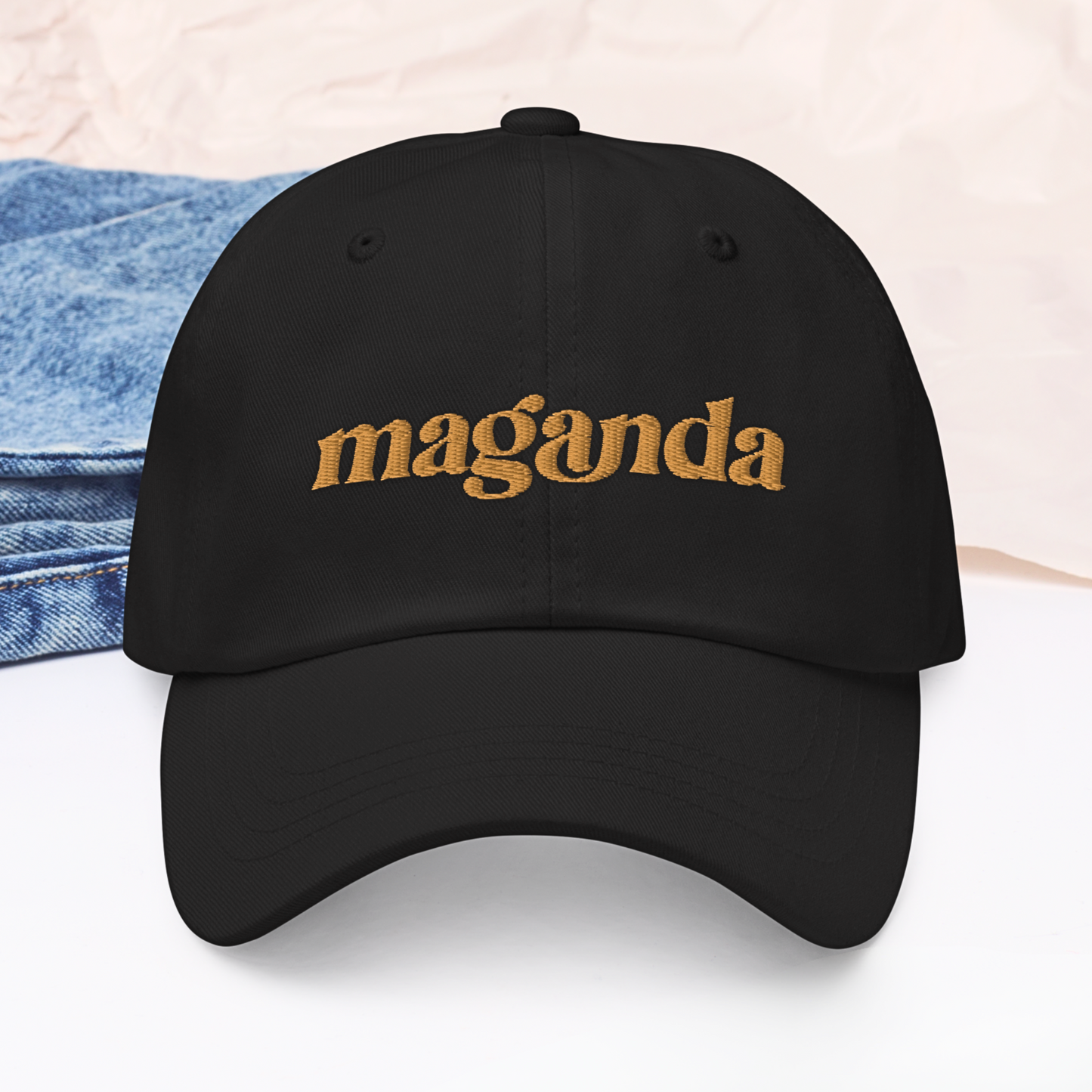 Filipino Maganda Embroidered Cotton Baseball Cap Main Image