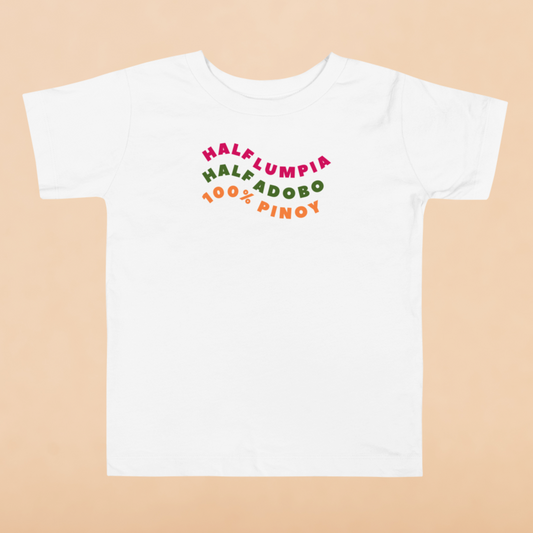 Filipino Toddler Shirt Half Lumpia Half Adobo 100% Pinoy Food Merch