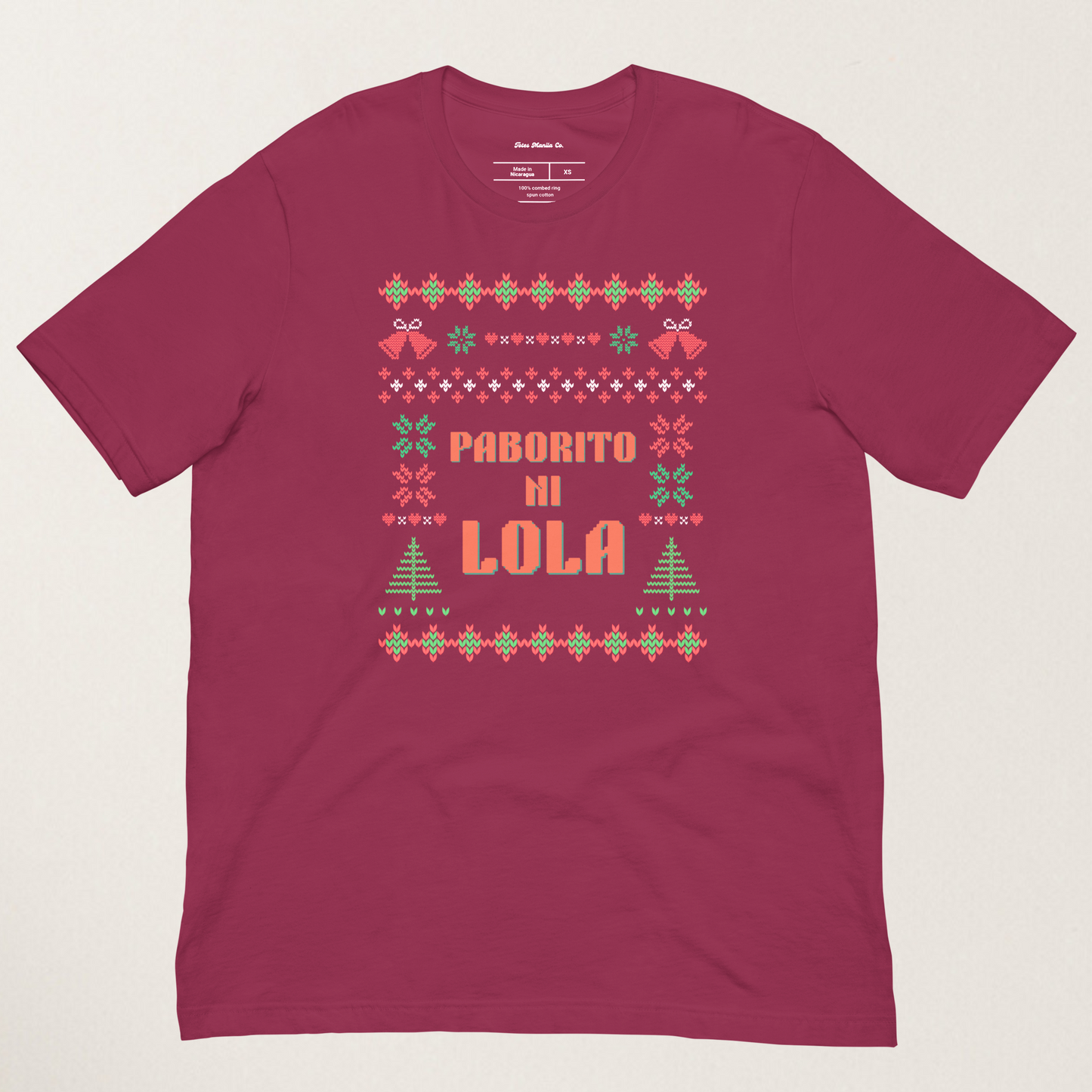 Paborito Ni Lola Grandma's Favorite Filipino Thanksgiving Christmas T-Shirt in Maroon