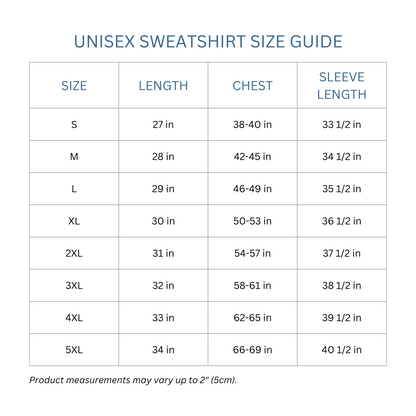 Filipino Sweatshirt Kumain Ka Na? Embroidered Pinoy Crew Neck size guide