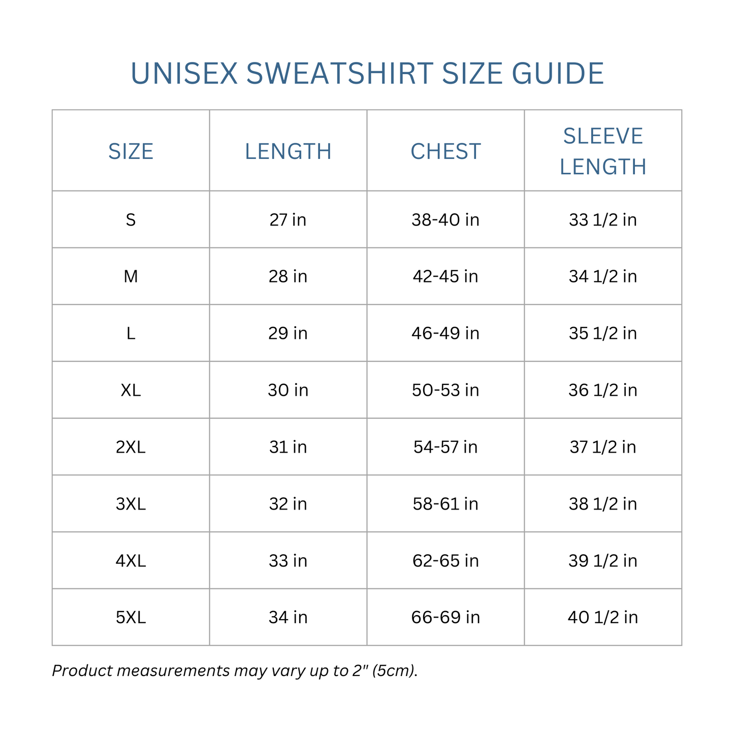 Totes Manila size guide