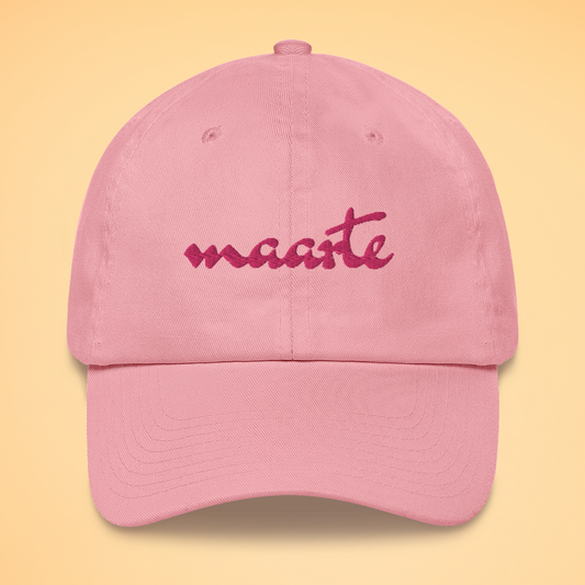 Maarte Filipino Embroidered Cotton Baseball Cap in Pink