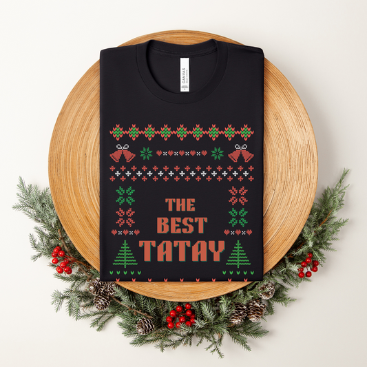 The Best Tatay Filipino Super Dad Thanksgiving Christmas Shirt - Black in Christmas setting