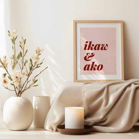 Mahal Kita Ikaw & Ako Tagalog Paper Poster (12inx16in)