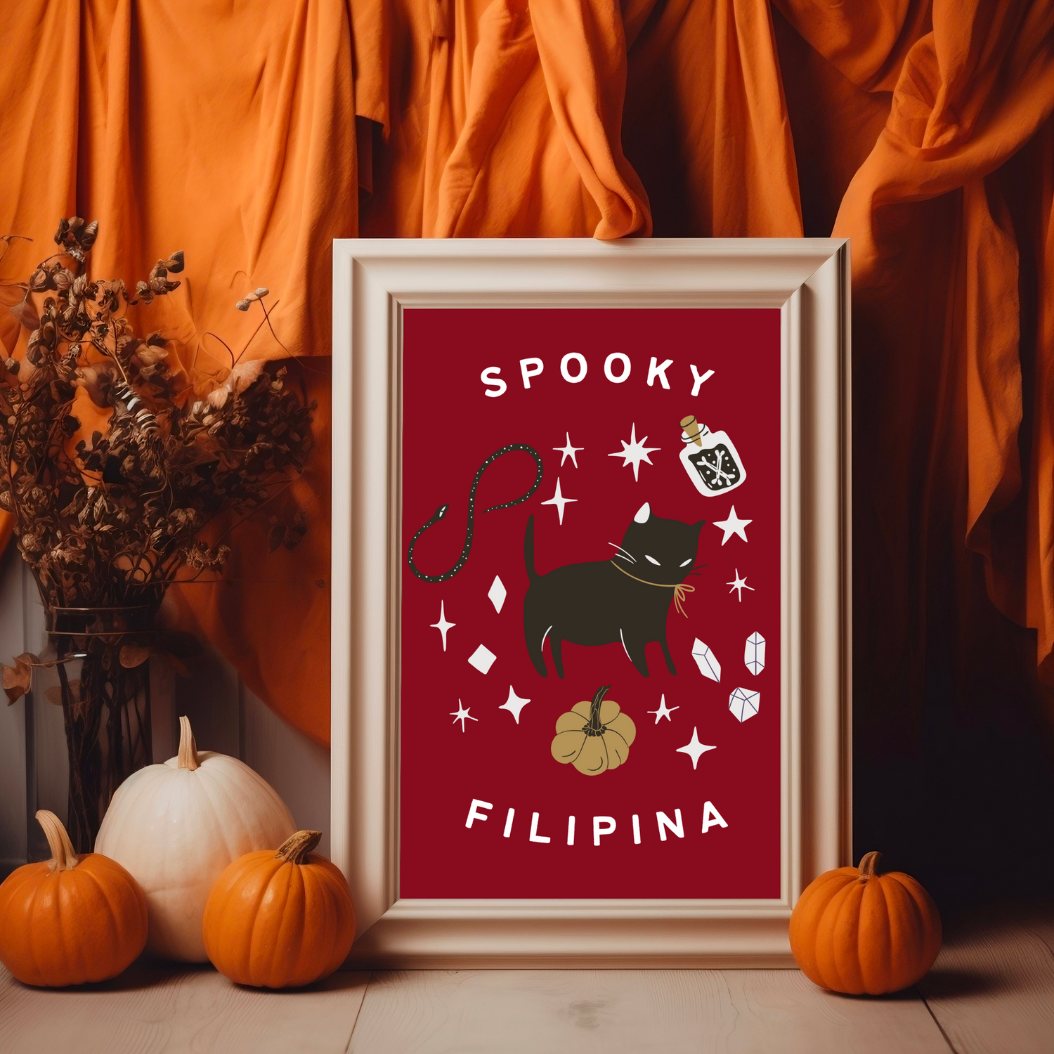 Framed Poster 3 of Spooky Filipina Filipino Art Halloween Poster Wall Decor