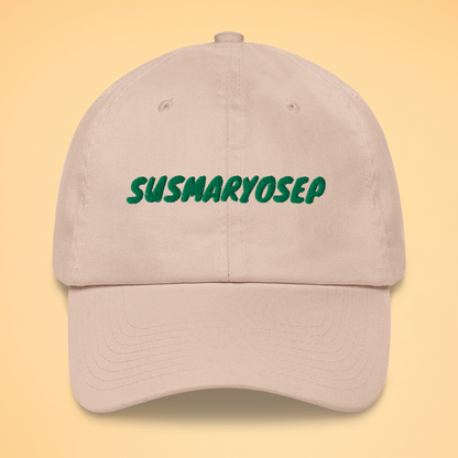 Susmaryosep Filipino Embroidered Cotton Baseball Cap in Stone