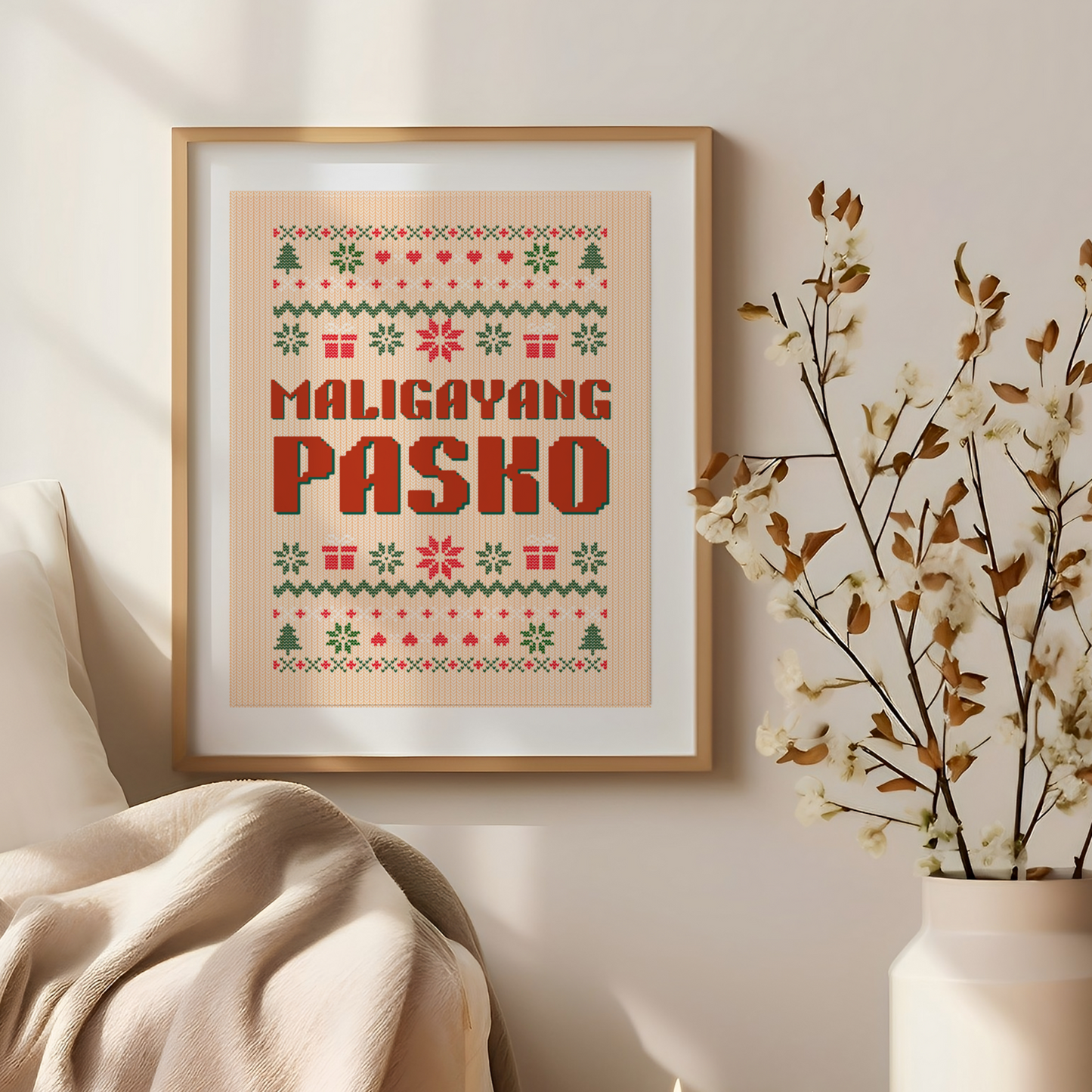 Maligayang Pasko Merry Christmas Filipino Poster