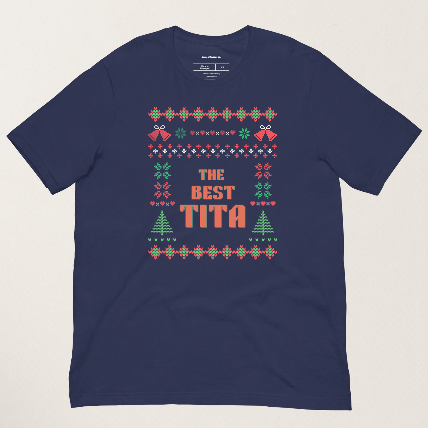 The Best Tita Filipino Auntie Thanksgiving Christmas Shirt in Navy