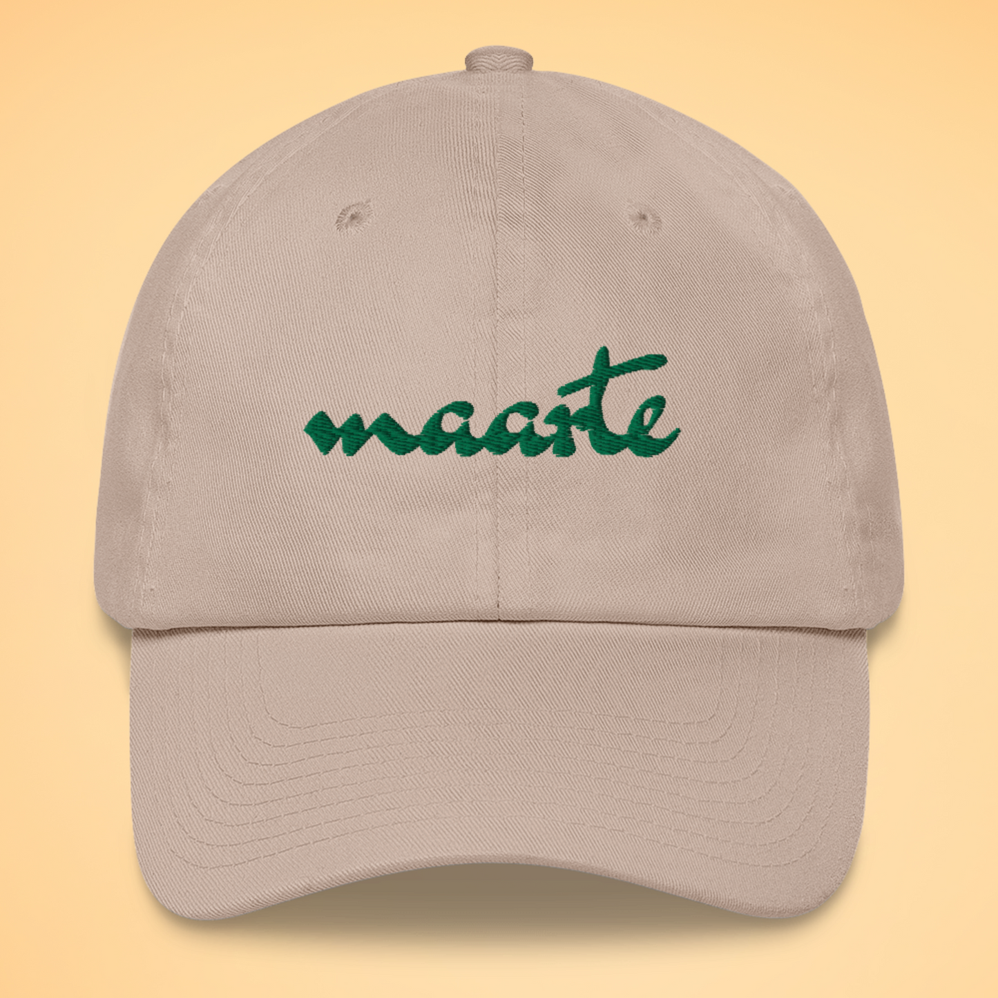 Maarte Filipino Embroidered Cotton Baseball Cap in Stone