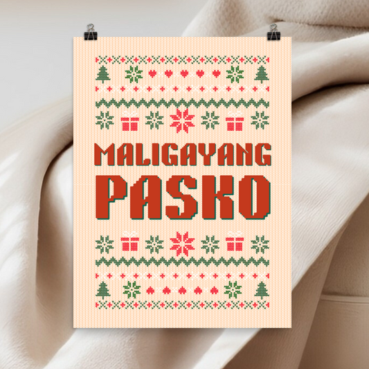 Maligayang Pasko Merry Christmas Filipino Poster