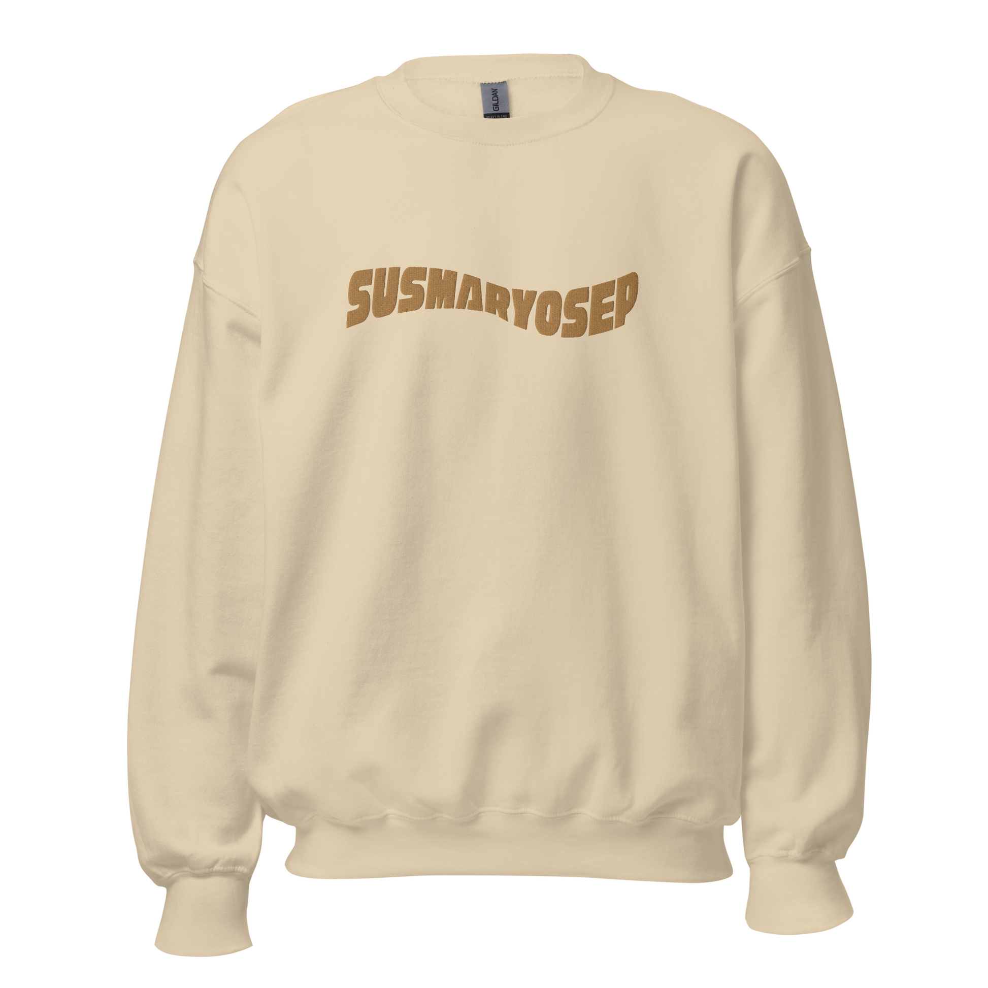 Filipino Sweatshirt Susmaryosep Embroidered Crew Neck in Sand