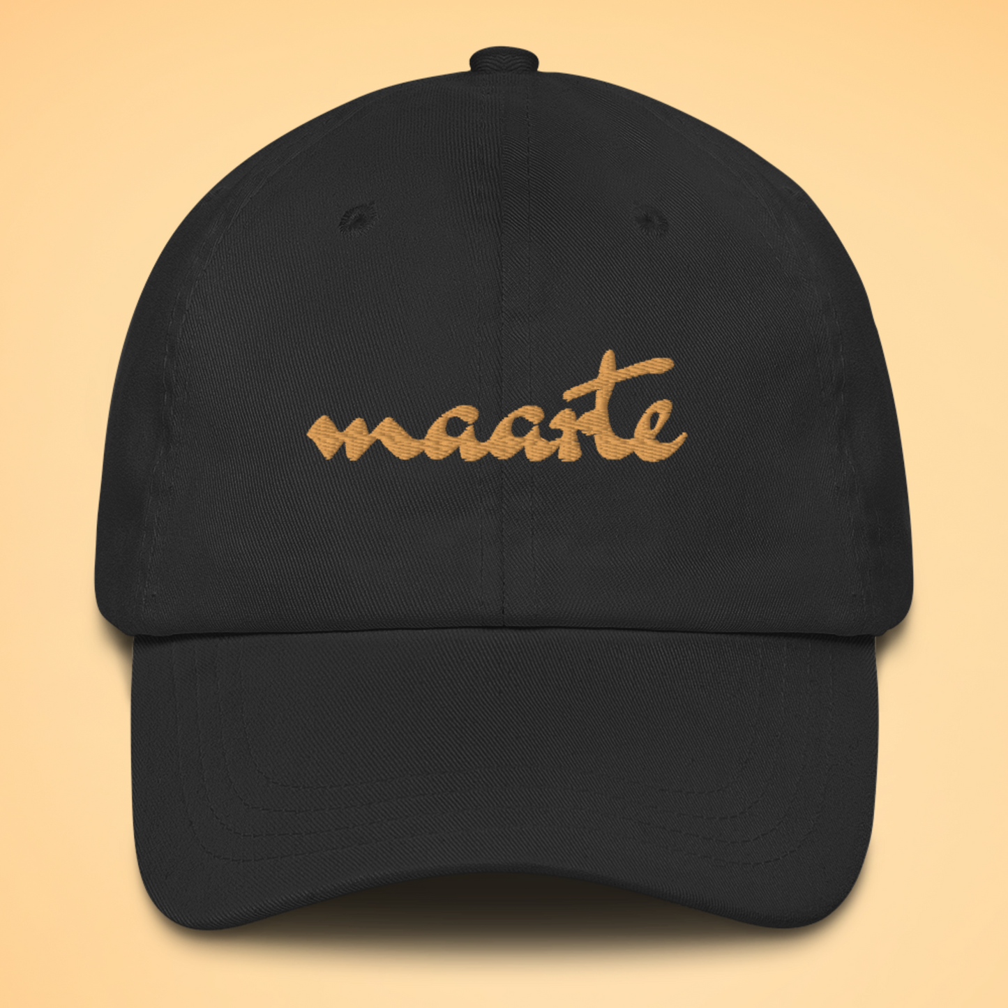 Maarte Filipino Embroidered Cotton Baseball Cap in Black