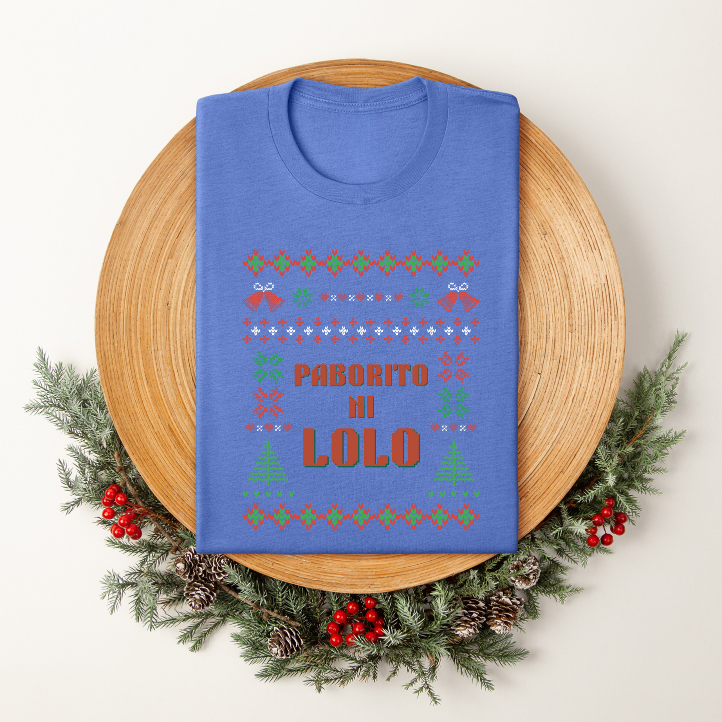 Paborito Ni Lolo Filipino Thanksgiving Christmas T-Shirt Toddler - Heather Columbia Blue in Christmas setting