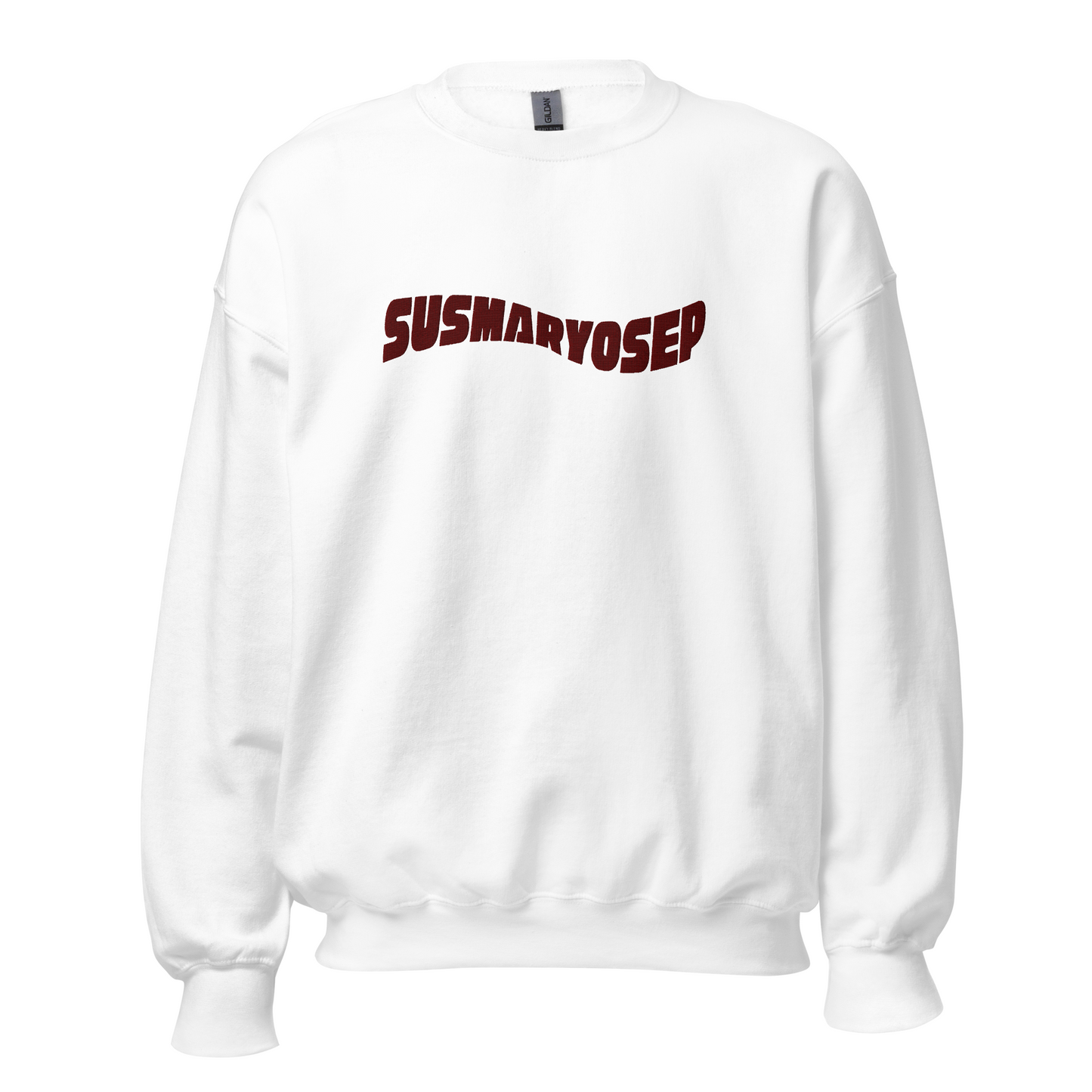 Filipino Sweatshirt Susmaryosep Embroidered Crew Neck in White