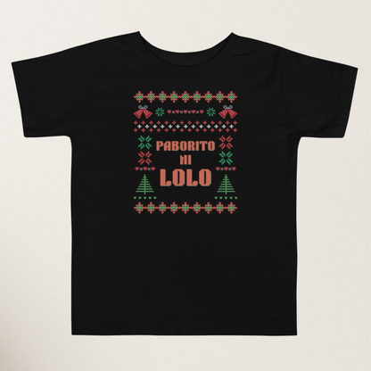 Paborito Ni Lolo Filipino Thanksgiving Christmas T-Shirt Toddler in Black