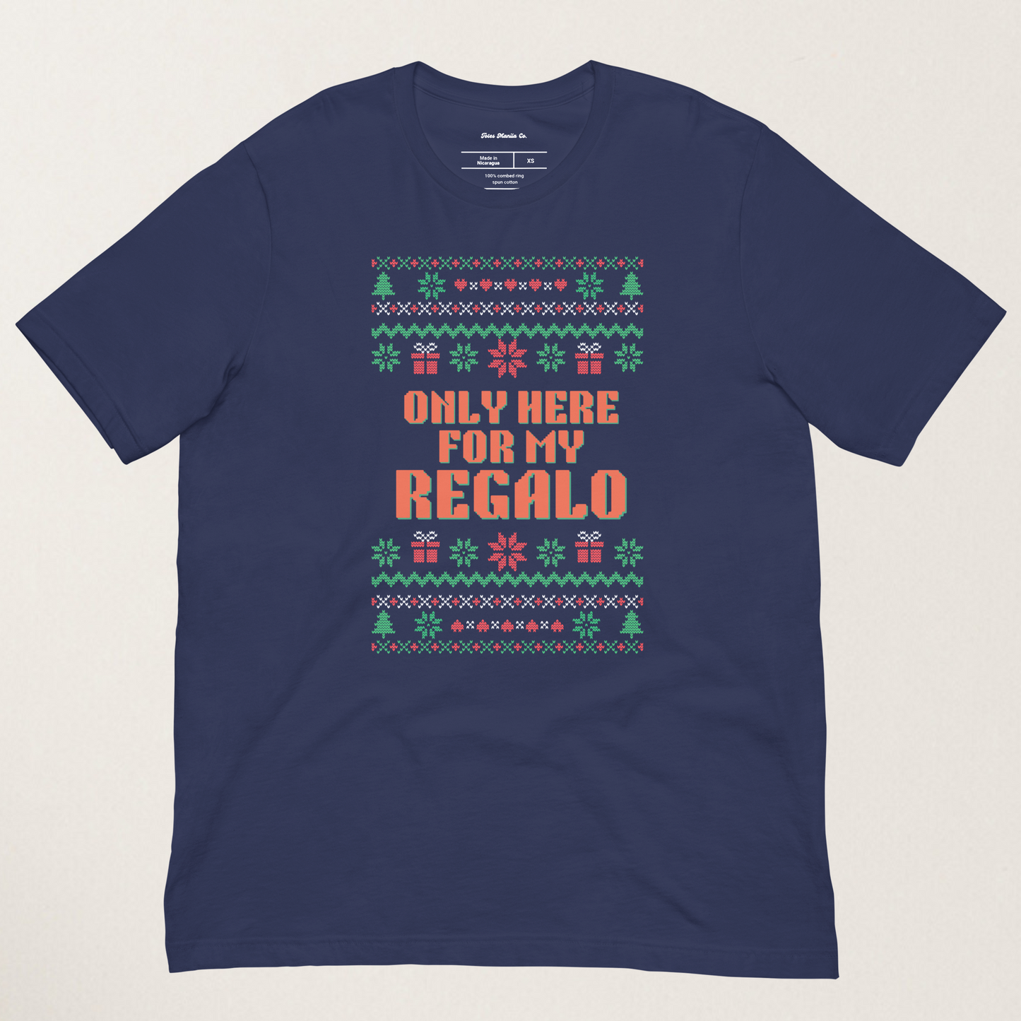 Only Here For The Pancit Sinigang Regalo Funny Thanksgiving Shirt in Navy
