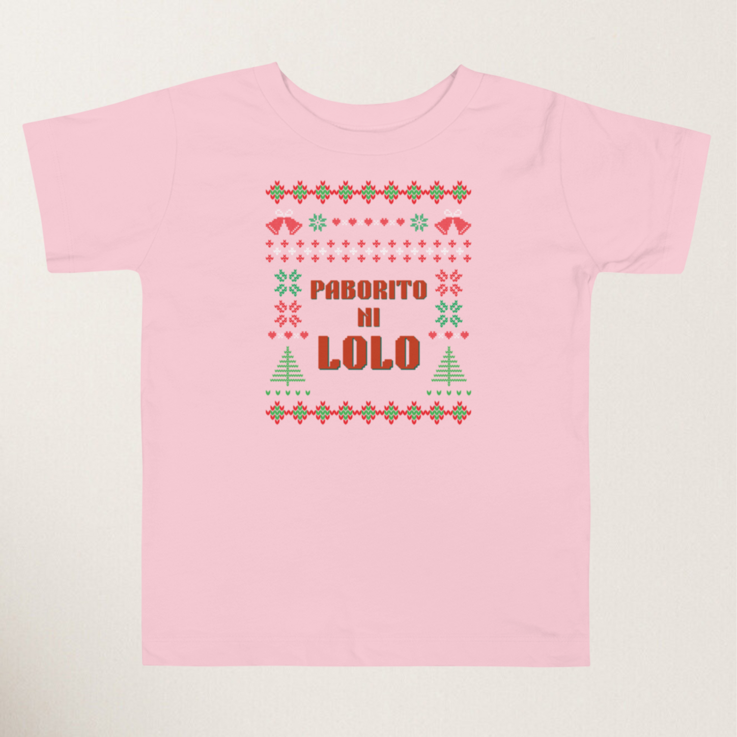 Paborito Ni Lolo Filipino Thanksgiving Christmas T-Shirt Toddler in Pink