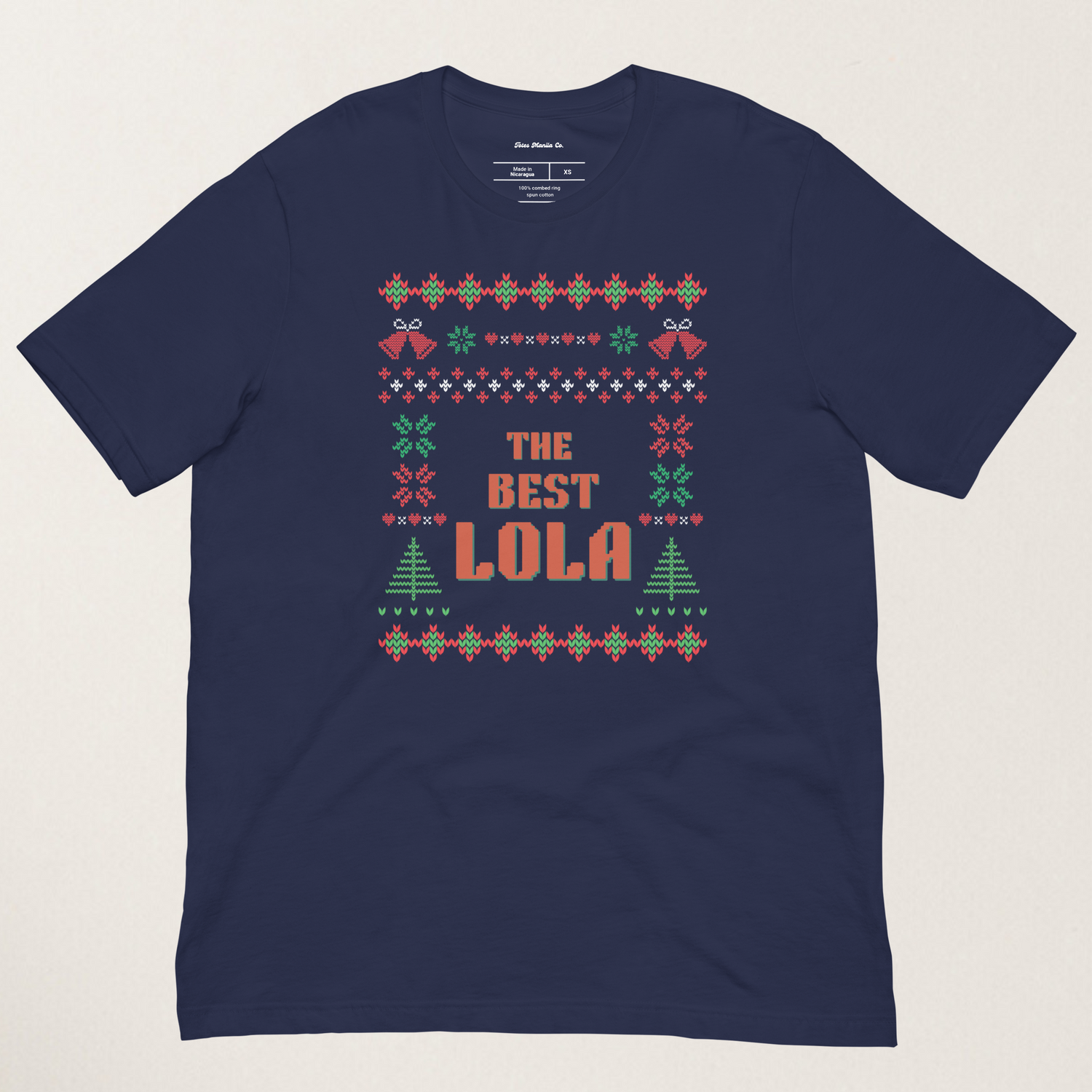The Best Lola Pinoy Grandma Filipino Thanksgiving Christmas Shirt in Navy
