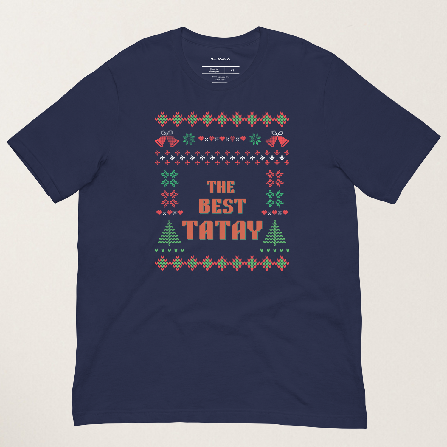 The Best Tatay Filipino Super Dad Thanksgiving Christmas Shirt in Navy