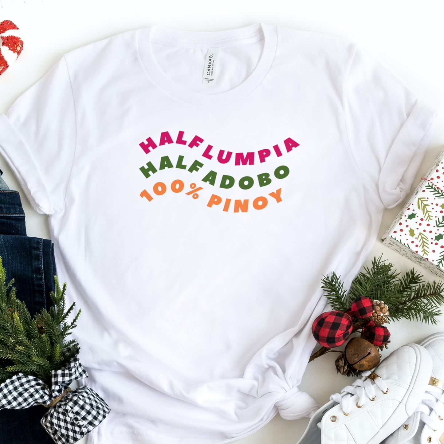 Filipino Shirt Half Lumpia Half Adobo 100% Pinoy Food Funny Merch Main Image