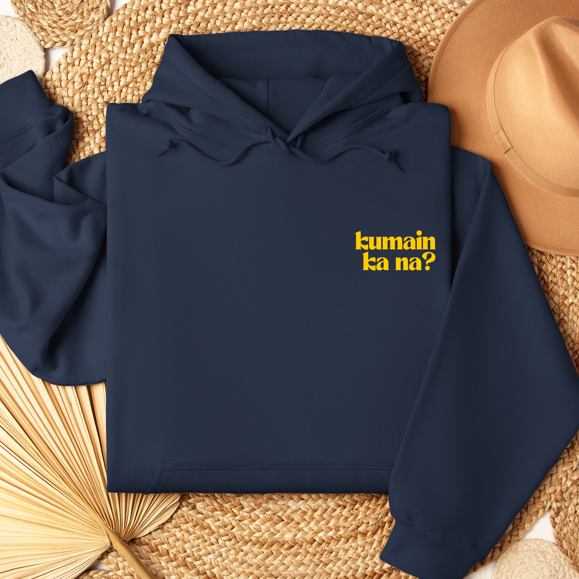 Filipino Hoodie Kumain Ka Na? Funny Embroidered Merch Mock Up