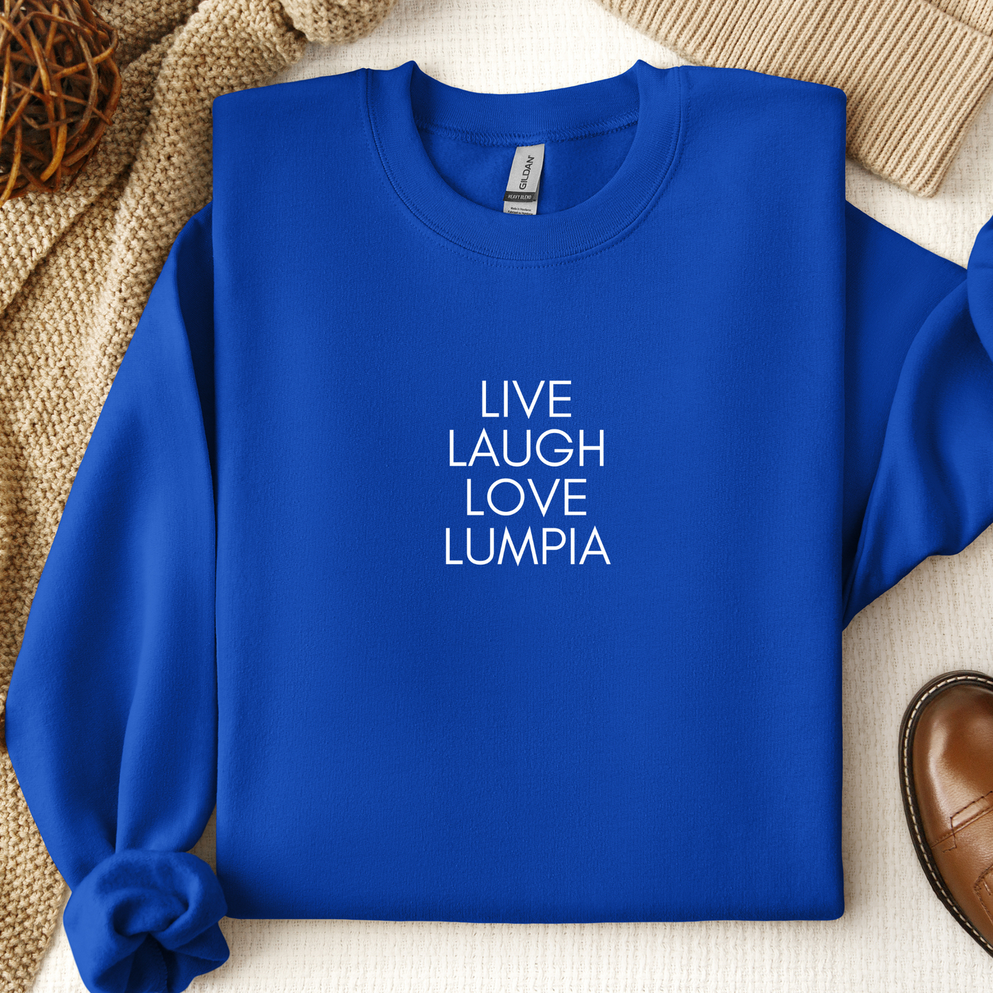 Filipino Sweatshirt Love Lumpia Embroidered Crew Neck Image