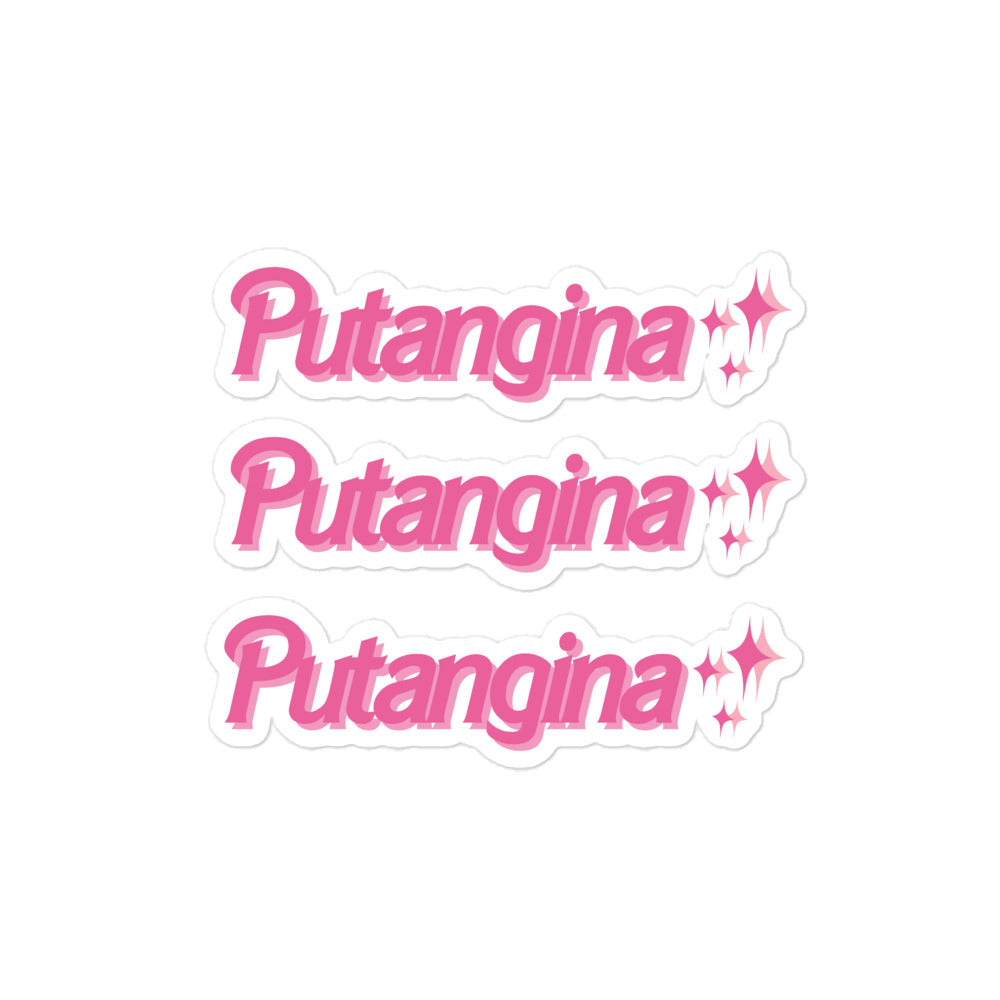 Filipino Stickers Putangina Pink Sparkle Pinoy Decals Image 1