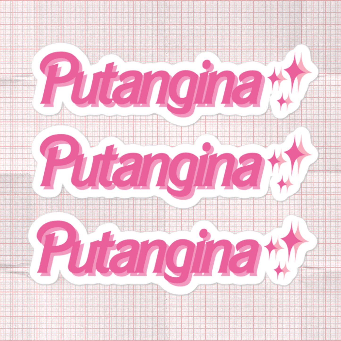 Filipino Stickers Putangina Pink Sparkle Pinoy Decals