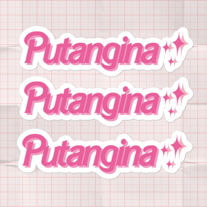 Filipino Stickers Putangina Pink Sparkle Pinoy Decals