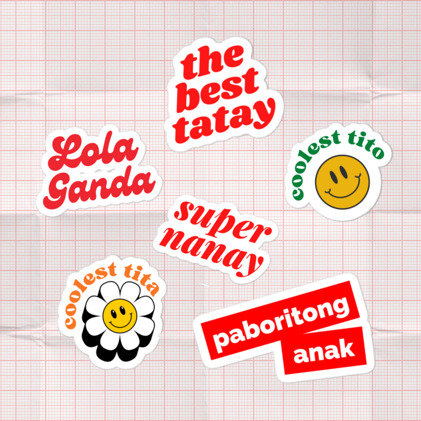 Filipino Tagalog Stickers Lolo Lola Nanay Tatay Tita Tito Pinoy Decal