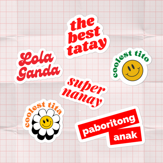 OFS - Filipino Tagalog Stickers Lolo Lola Nanay Tatay Tita Tito Pinoy Decal