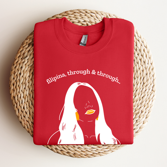 Filipina, Through & Through Art Crew Neck Sweatshirt in color variant Red