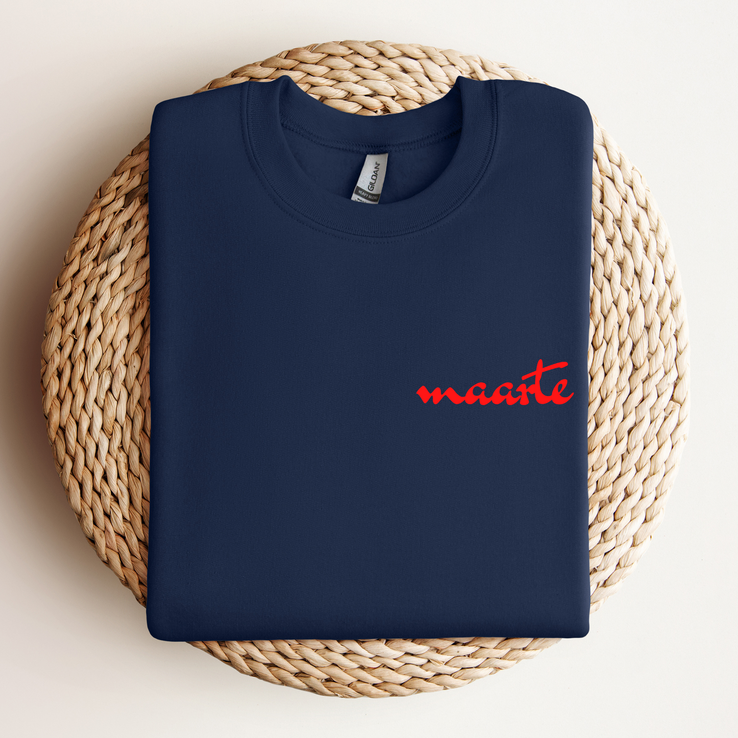 Filipino Sweatshirt Crew Neck Maarte Embroidered Statement Merch in color variant Navy