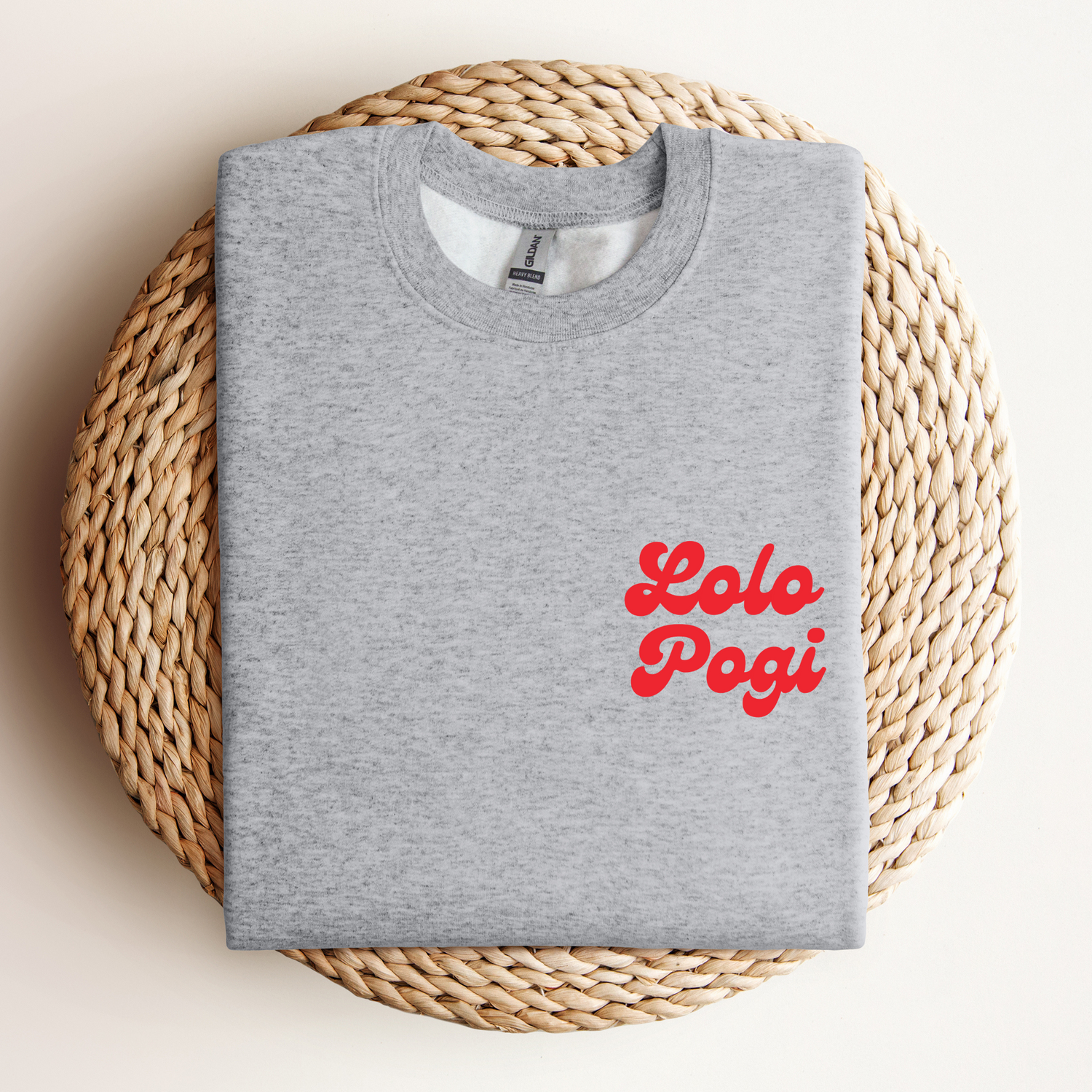 Filipino Sweatshirt Crew Neck Lolo Pogi Grandfather Embroidered Father's Day Gift Image 2