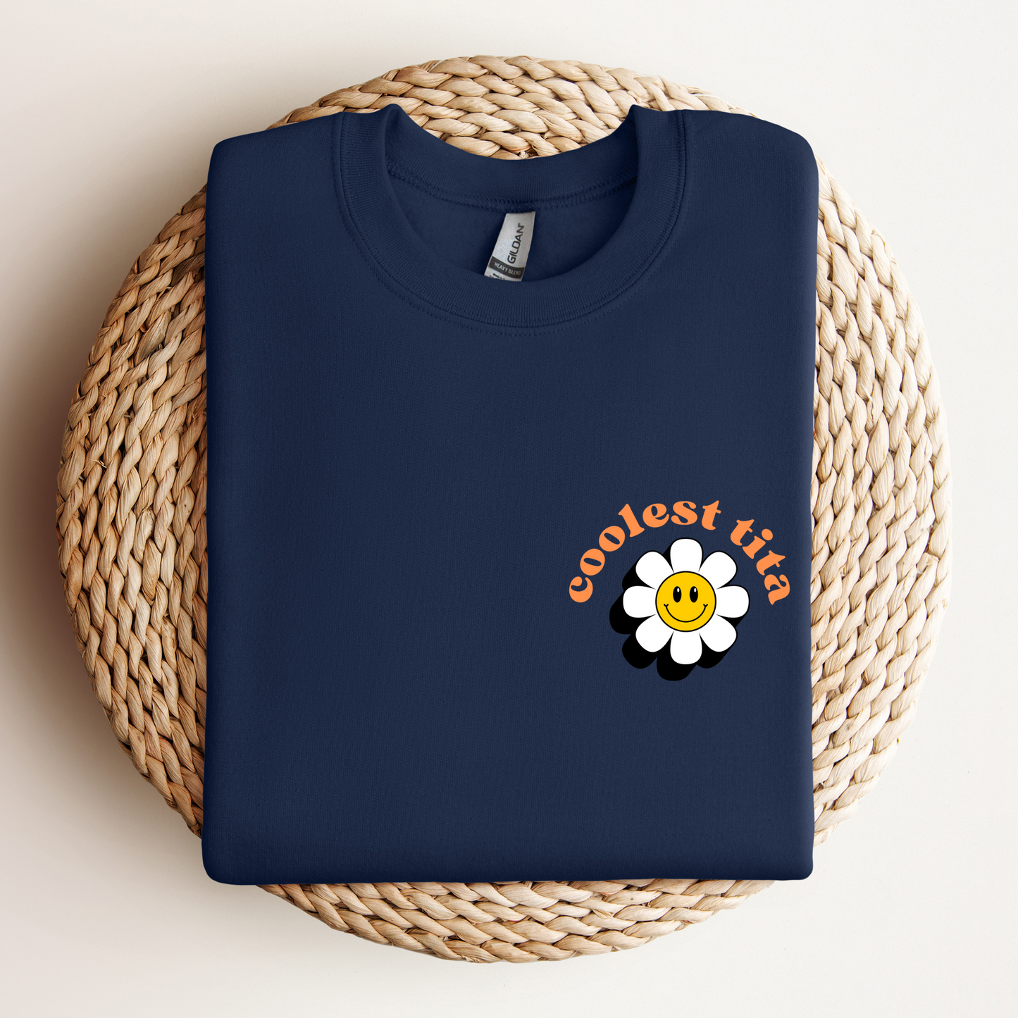 Filipino Sweatshirt Coolest Tita Smiley Embroidered Crew Neck Image 2