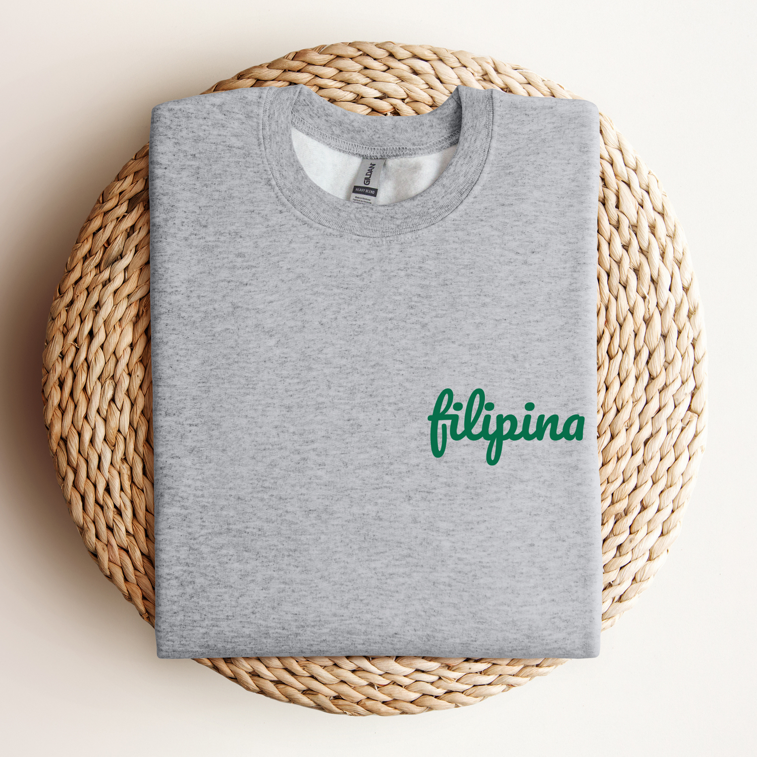 Filipino Sweatshirt Crew Neck Filipina Statement Embroidered Merch Image 2