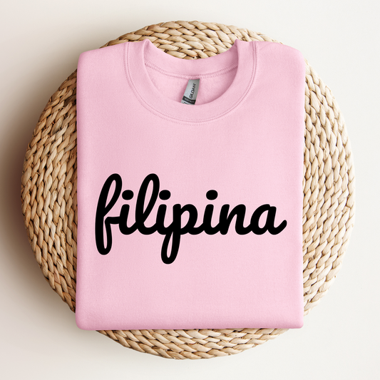 Filipino Sweatshirt Crew Neck Filipina Statement Merch in color variant Light Pink