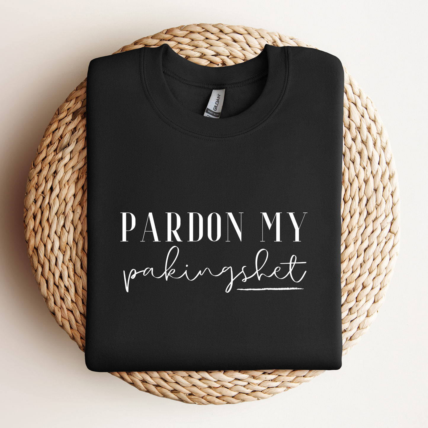 Filipino Sweatshirt Crew Neck Pardon My Pakingshet Funny Merch in color variant Black