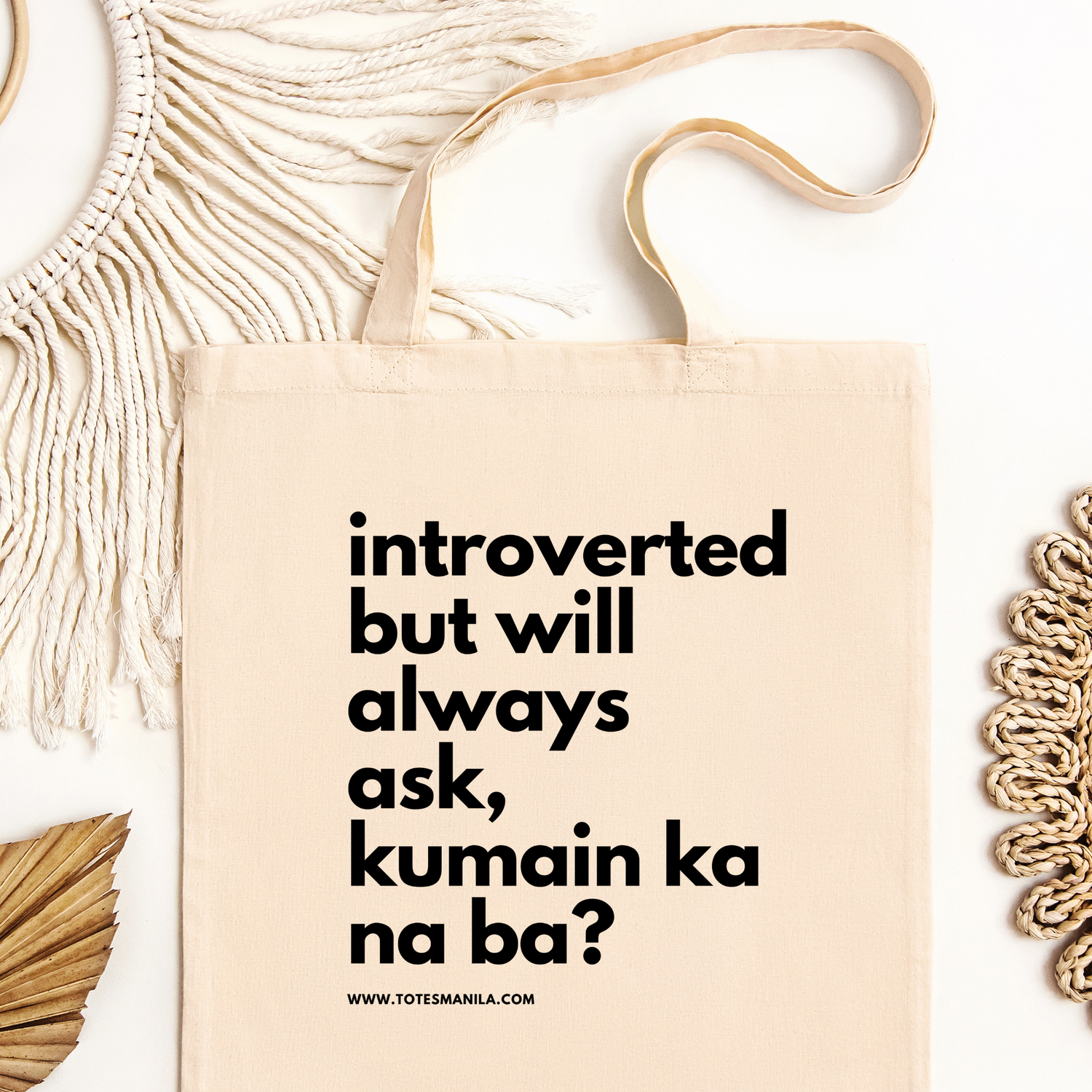 Filipino Introverted But Will Ask Kumain Ka Na Ba? Tote Bag main image
