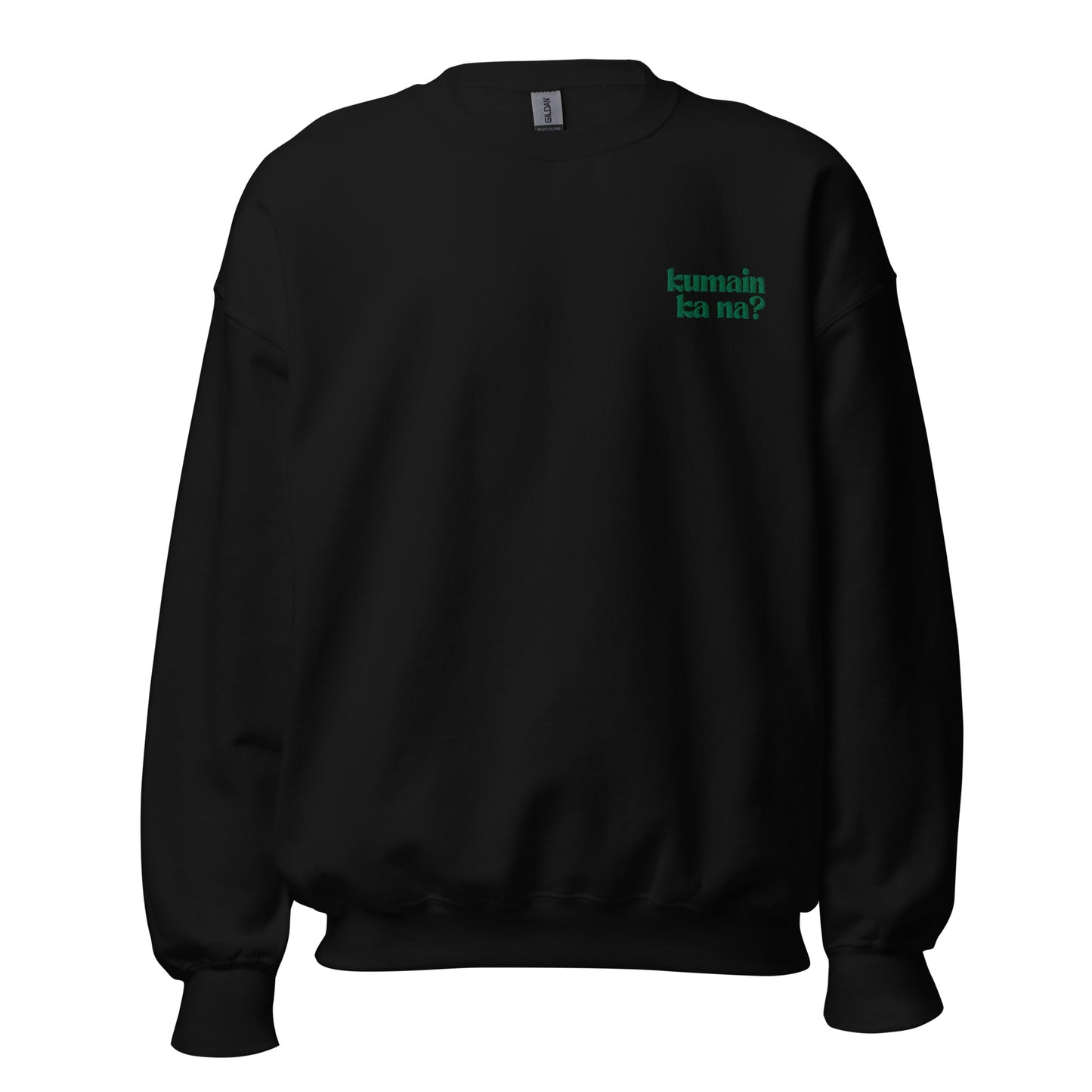 Filipino Sweatshirt Kumain Ka Na? Embroidered Pinoy Crew Neck in Black