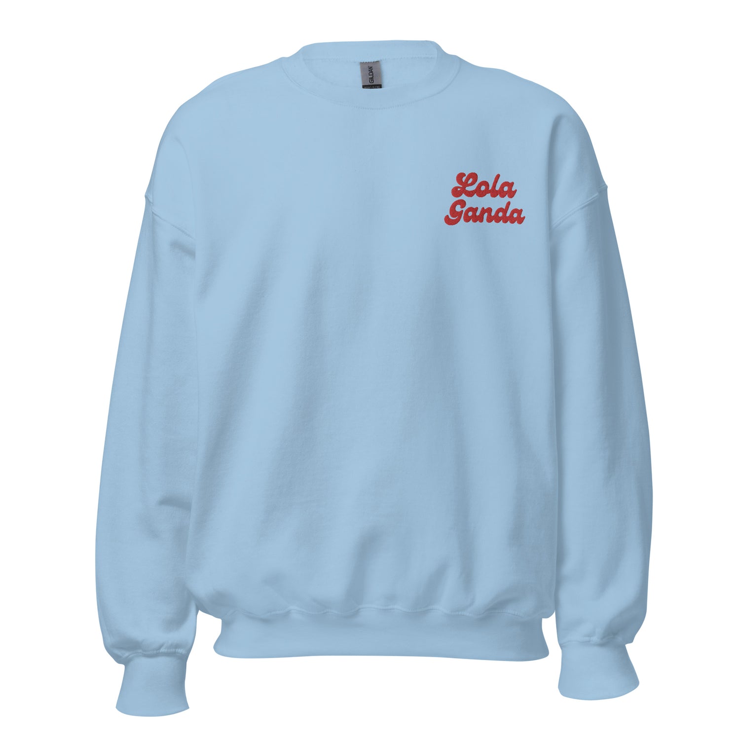 Filipino Sweatshirt Crew Neck Lola Ganda Grandmother Embroidered Mother's Day Gift in color variant Light Blue
