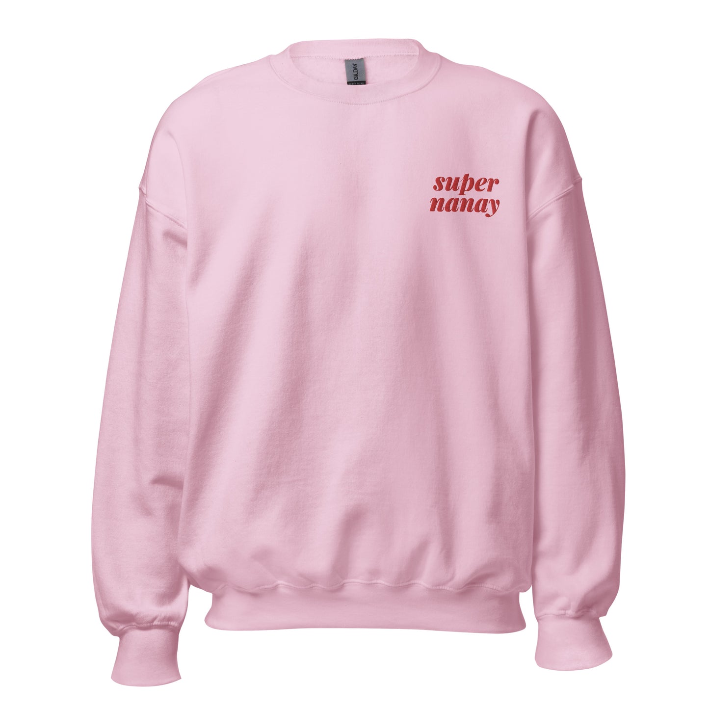 Filipino Sweatshirt Crew Neck Super Nanay Best Mom Embroidered Mother's Day Gift in color variant Light Pink
