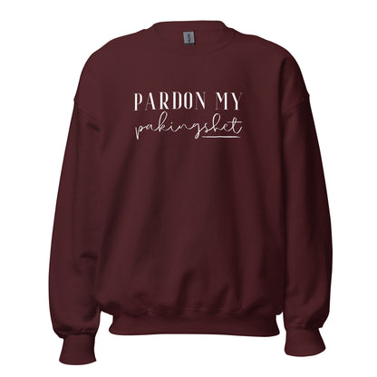 Filipino Sweatshirt Crew Neck Pardon My Pakingshet Funny Merch in color variant Maroon