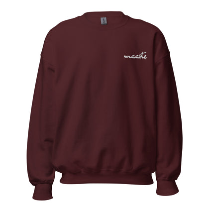 Filipino Sweatshirt Crew Neck Maarte Embroidered Statement Merch color variant Maroon