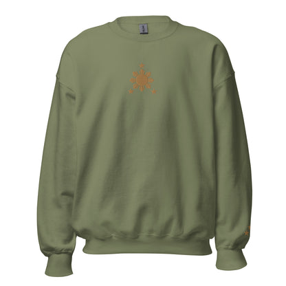 Filipino Sweatshirt Crew Neck Stars and Sun Embroidered Merch