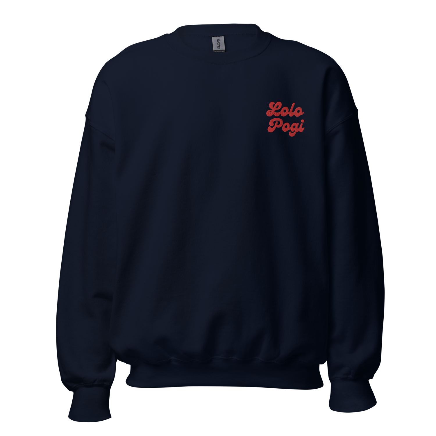 Filipino Sweatshirt Crew Neck Lolo Pogi Grandfather Embroidered Father's Day Gift in color variant Navy